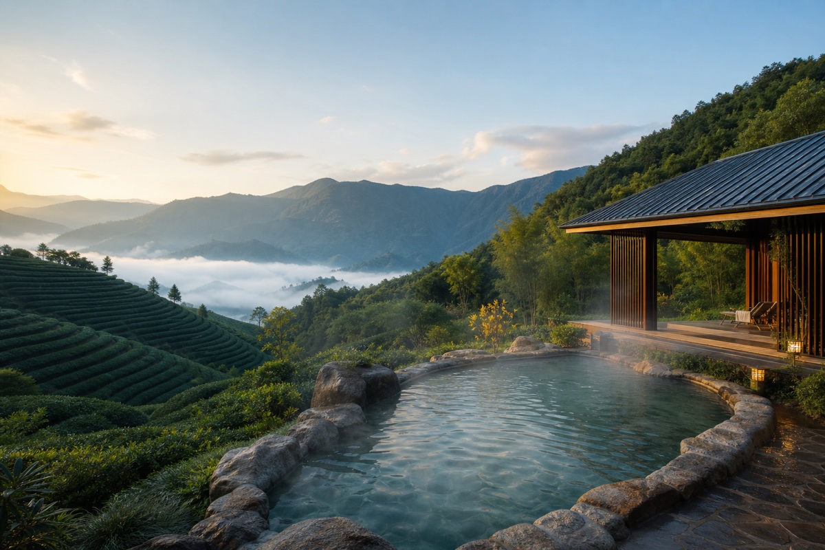 Tea hills and hot springs in Anxi